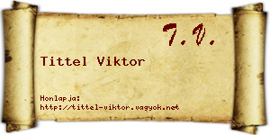 Tittel Viktor névjegykártya